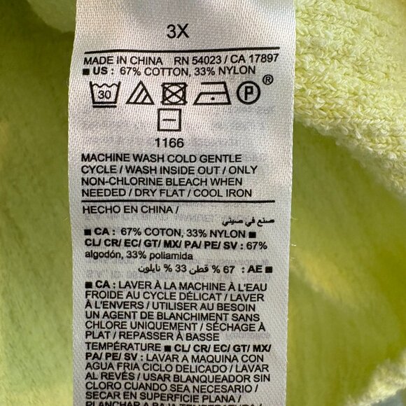 Old Navy yellow/green long sleeve top 3x - Picture 3 of 5